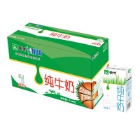 蒙牛(MENGNIU) 全脂纯牛奶1L*6 礼盒装(新老包装,随机发货)