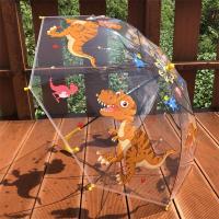 新款恐龙卡通伞透明儿童雨伞幼儿园自动宝宝男女孩小学生长柄公主