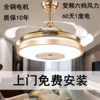 隐形风扇灯蓝牙音乐电扇灯带小夜灯风扇吊灯餐厅吊扇灯家用电风扇