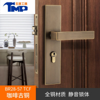 JING PING门锁室内纯铜新中式对开门北欧现代简约家用美式通用型木门锁