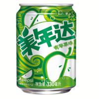 美年达青苹果味碳酸饮料330ml