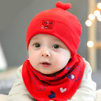 婴儿帽子秋冬3-6-12-18个月男女宝宝帽子儿童帽子新生儿胎帽加厚 机器宝宝 红色 小码:0-8个月(适合头围35-4