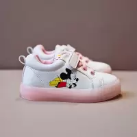 儿童鞋子女童运动鞋小白鞋女童鞋子2020新款秋季板鞋宝宝鞋子米奇 粉色 21码 (鞋内长13.5厘米)