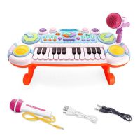 宝宝儿童电子琴玩具带话筒故事婴幼儿女孩钢琴玩具琴1-3-6岁充电2 [蓝色]送充电线+话筒+音频线