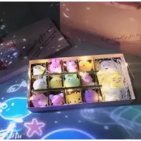 生日贺卡送男生少女心紫粉色闺蜜朋友可爱高颜值减压团子礼物盒装 粉色豪华套餐一 (礼袋+贺卡+灯光