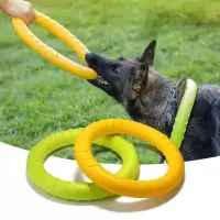 宠物玩具球带绳eva球类玩具狗狗训导啃咬耐咬磨牙玩具训犬大拉环 黄色