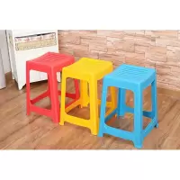 塑料凳子加厚塑料高凳浴室凳餐桌凳条纹高凳家居矮凳子塑料椅子 大号绿色(46.5cm)