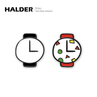 蜡笔HALDER小新三点钟吃点心手表金属胸针 情人节侣一套礼物徽章 一对如图_跟你一起随时吃心点 高x宽3.5x3.02