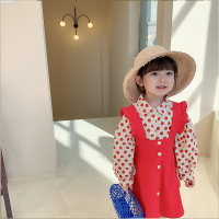 女童春装2021新款韩版儿童洋气背带裙宝宝童装裙子女童连衣裙春秋 红色 背带裙 80cm