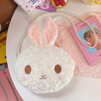 2021新款网红珍珠兔子少女玩偶包斜挎包可爱小包包洛丽塔包ins潮 白色