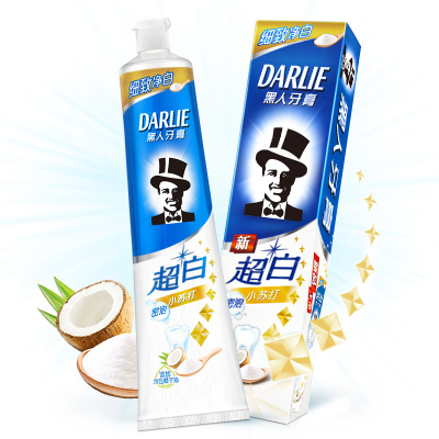 黑人(DARLIE)超白 小苏打牙膏140g (天然椰香薄荷型)