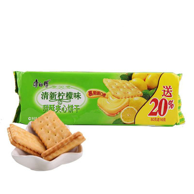 康师傅 甜酥夹心饼干(清新柠檬味)80g/袋