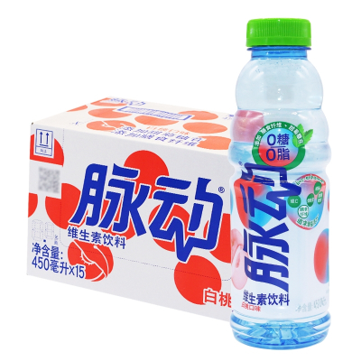 脉动白桃口味0糖0脂维生素饮料450ml