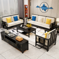 甄沐新中式沙发香樟木全实木沙发现代简约客厅大小户型轻奢家具组合