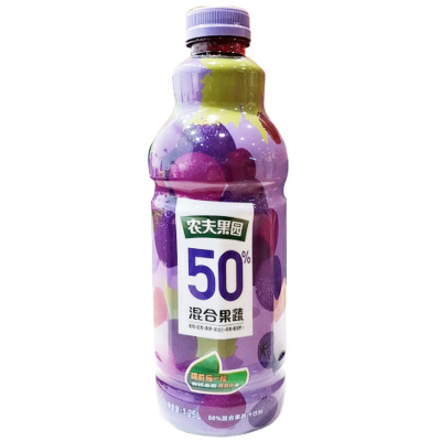 农夫果园50%混合葡萄味果汁饮料1.25L