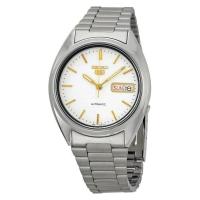 [官方正品]精工SEIKO 男士手表5号系列商务经典 时尚气质白色表盘30米防水自动机械手表 SNXG47