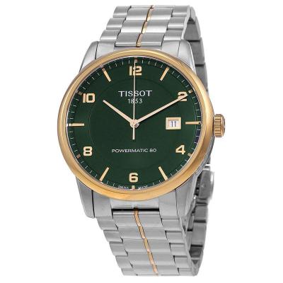 天梭(TISSOT)男士机械表Luxury 自动绿色表盘两色男士手表 T086.407.22.097.00