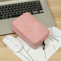 苹果小米华为笔记本电脑鼠标充电器电源线配件收纳包数码收纳袋 玫瑰粉