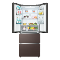 [先问库存]美的400升 多门电冰箱 双变频节能 风冷无霜 铂金净味除菌 智能家用BCD-400WFGPZM(E)