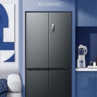 [先问库存](MELING)冰箱BCD-420WP9CX十字四门 节能低耗 双变频双循环 风冷无霜净味抗菌超薄可嵌冰箱