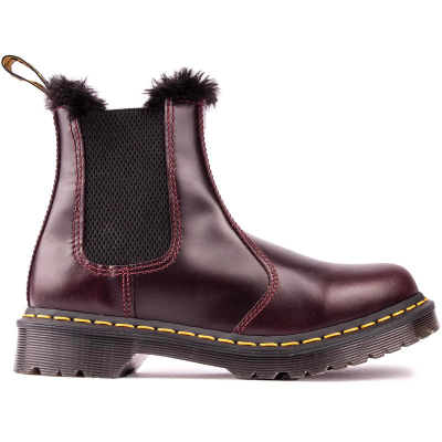 Dr Martens 2976 Leonore 靴子紫红色女款英伦风鞋靴软硬皮经典款真皮孔马丁靴