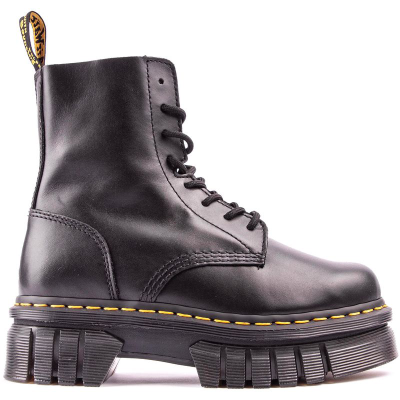 Dr Martens Audrick 8 孔眼靴子黑色女款英伦风鞋靴软硬皮经典款真皮孔马丁靴