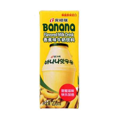 韩国进口宾格瑞 香蕉牛奶饮料200ml
