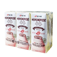 韩国进口 宾格瑞荔枝蜜桃味牛奶饮料 200ml*6 香滑口感