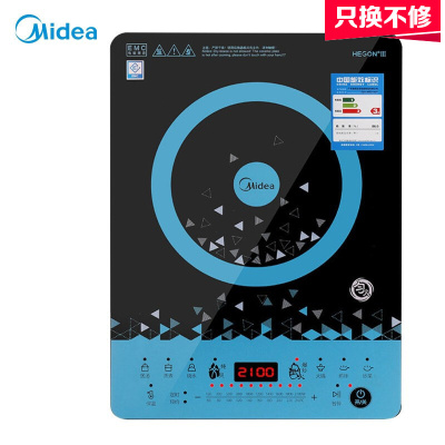 美的(Midea)电磁炉 匀火188mm大线圈盘 410mm大面板 十档火力 黑色