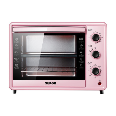 苏泊尔电烤箱家用烘焙蛋糕小型烤箱多功能大容量30L 粉色