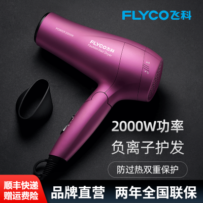飞科(FLYCO)电吹风机大功率可折叠冷热风电吹风家用宿舍吹风筒 紫色 2000瓦