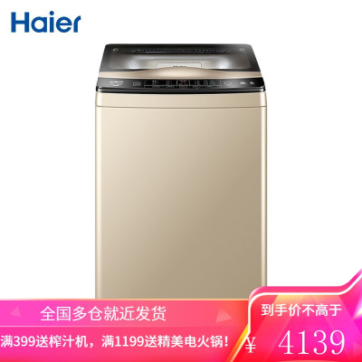 海尔(Haier)波轮洗衣机全自动 金刚芯自过滤 自动清理线屑 10KG直驱变频 [金钢芯自过滤]健康直驱