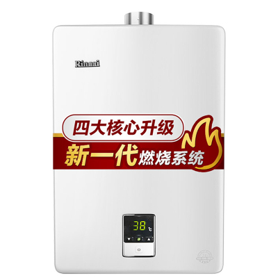 白色 天然气 林内(Rinnai)10升燃气热水器 恒温节能 家用强排式