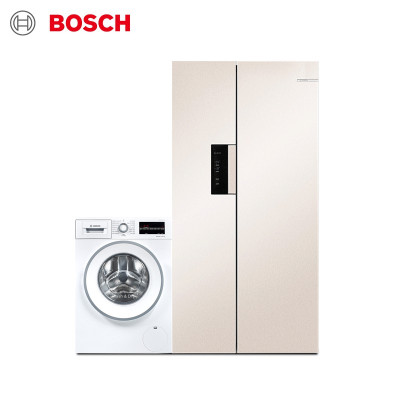 博世(BOSCH) 530升超薄对开+洗9烘6 洗烘一体 变频冰洗套装(附件商品仅展示) 超薄大容量530升风冷无霜