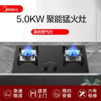 美的燃气灶煤气灶双灶家用嵌入式节能猛火灶天然气灶液化气灶台式 钢化玻璃面板 液化气