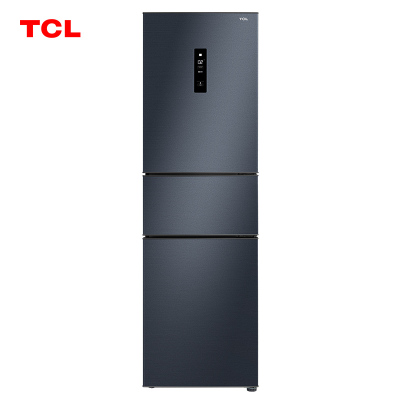 TCL 烟墨蓝 260升三门冰箱 风冷无霜 一级双变频 AAT抗菌养鲜 家用电冰箱