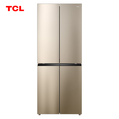 TCL 403升 冰箱 十字双开门 四门对开 大容量家用 风冷无霜 负离子养鲜 电冰箱(流光金)