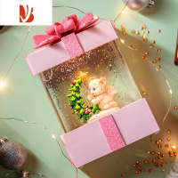 三维工匠水晶灯音乐盒水晶球雪花飘雪精美女童生日礼物女孩儿童礼品八音盒 猫的精灵
