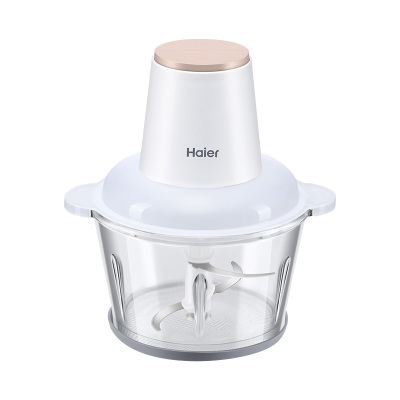 海尔(haier)绞肉机 HJR-DK1AWZ 绞肉沫饺子肉馅打蒜蓉1.8L容量 S形双层四页刀头玻璃材质两档位调速