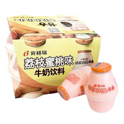 宾格瑞 荔枝蜜桃味牛奶饮料238ml*4