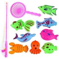 儿童宝宝小孩钓鱼玩具磁性钓鱼竿钓鱼池套装戏水 钓鱼10件套
