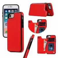 苹果6手机壳皮套翻盖插卡iPhone7/8Plus Xsmax全包防摔支架保护套 红色 苹果5s