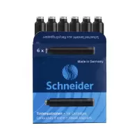 德国施耐德墨囊钢笔墨胆schneider欧标通用墨囊蓝色黑色蓝黑墨水 黑色1盒（6支）