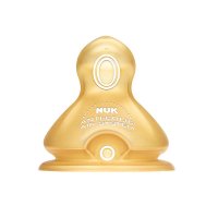 NUK 宽口乳胶奶嘴(中圆孔,适合0-6个月婴儿用)2个装