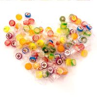 水果味切片糖网红创意手工糖混合水果味棒棒糖年货散装喜糖果零食