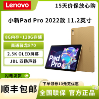 联想(Lenovo) 小新pad pro 2022款 11.2英寸 8G+128G 高通骁龙870处理器 影音办公学习游戏平板 莱茵全局护眼2.5k 伴秋黄