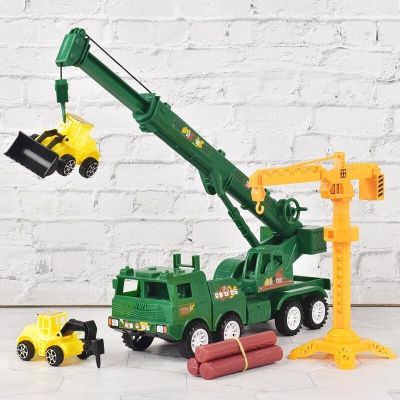 惯性吊车大号工程车吊机起重机消防车儿童玩具汽车模型男孩3-6岁