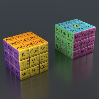 化学元素周期表数学生智力开发儿童教学魔方益智玩具来图打印定制 化学元素三阶-无孔