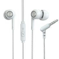 BYZ重低音耳机入耳式有线高音质原装通用vivo华为OPPO手机线控K歌 弯插白色+耳机包+线夹+耳帽