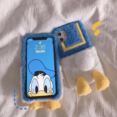 秋冬毛绒唐老鸭OPPOReno3手机壳Reno4Pro卡通女款Reno2Z可爱renoZ 蓝白毛绒唐老鸭屁屁手机壳 OP